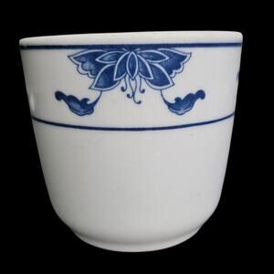 Vintage Tatung Blue White Porcelain Tea Cup Taiwan Floral Tableware